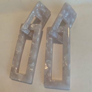 Opal/acrylic earrings